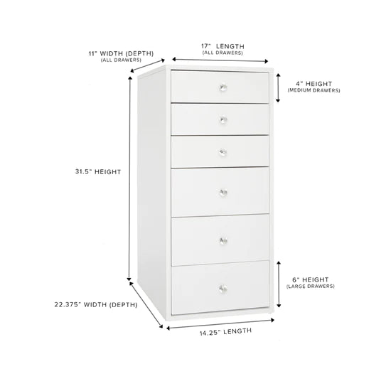 SlayStation® 6 Drawer Makeup Vanity Storage Unit