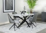 Smith Black And Gunmetal Ceramic Top Rectangle Dining Room Set