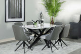 Smith Black And Gunmetal Ceramic Top Rectangle Dining Room Set