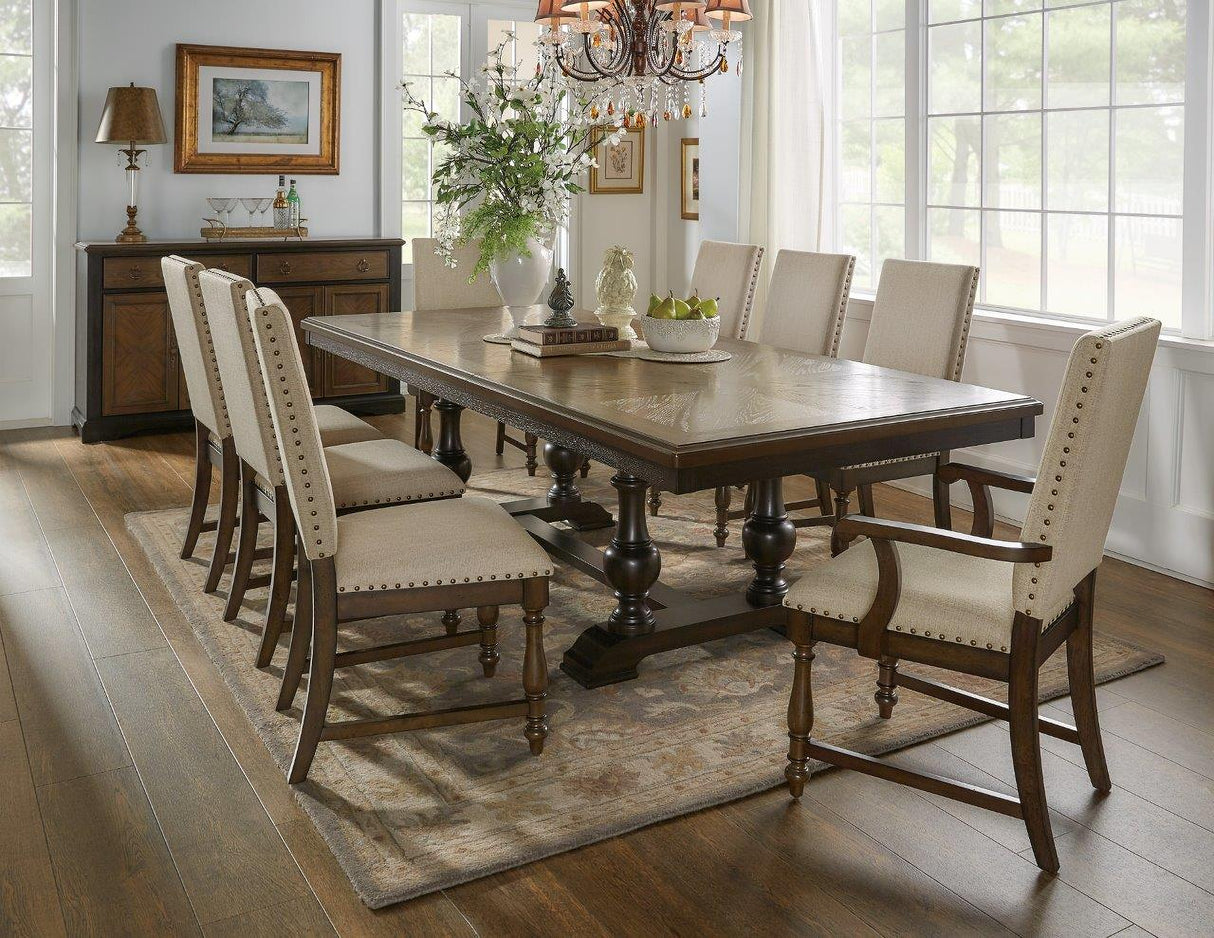 Stonington Brown And Charcoal Brown Extendable Dining Room Set