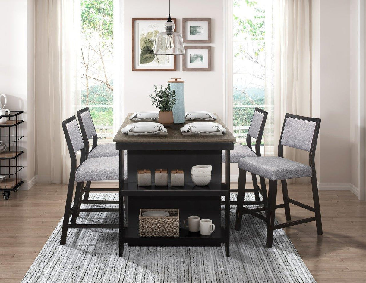 Stratus Dining Room Set In Black and Gray