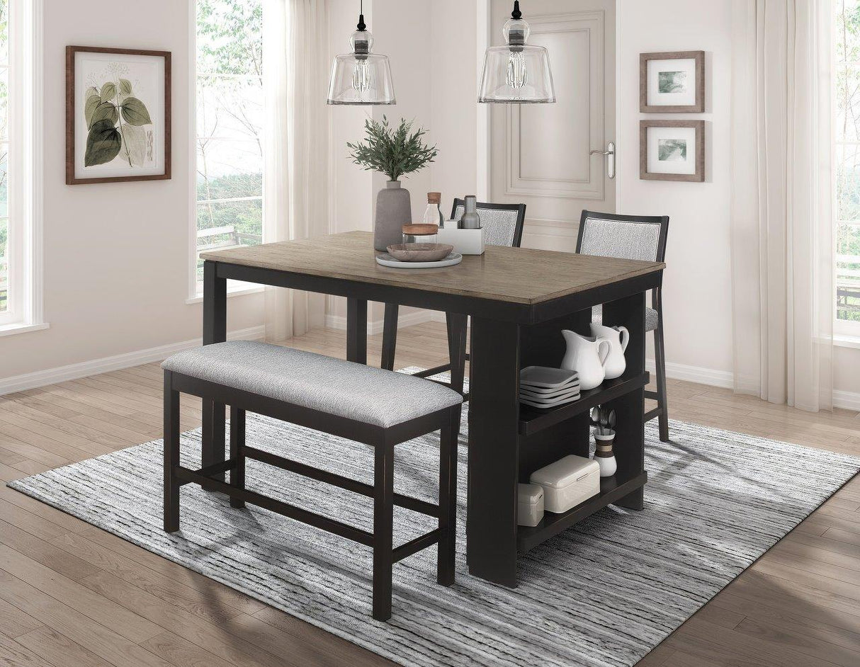 Stratus Dining Room Set In Black and Gray