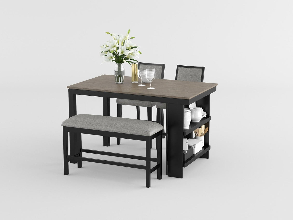 Stratus Dining Room Set In Black and Gray