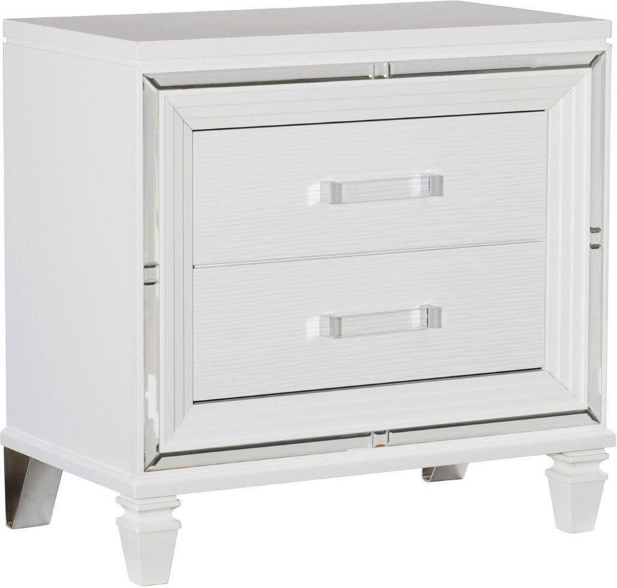 Tamsin White Metallic Storage Platform Bedroom Set