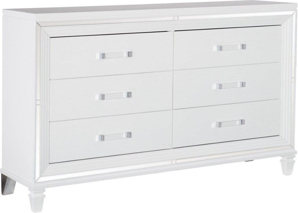 Tamsin White Metallic Storage Platform Bedroom Set