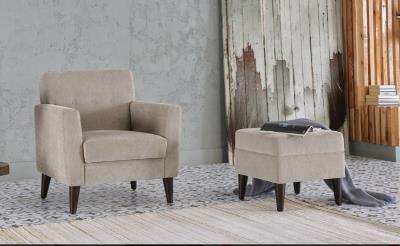 Theo Accent Chair+Ottoman (Theo Cream)