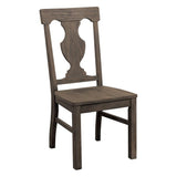 Toulon Distressed Dark Oak Round Pedestal Dining Room Set