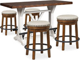 Valebeck Counter Height Dining Room Set In White and Brown