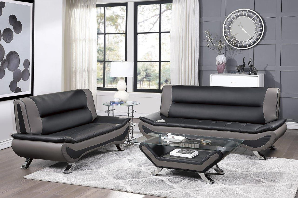 Veloce Black And Gray Living Room Set