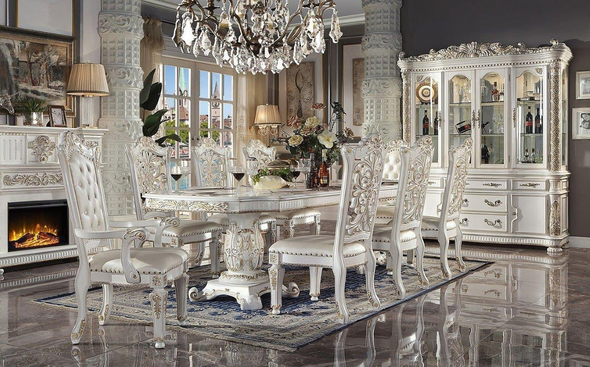 Vendome 120 Inch Rectangular Dining Room Set (Antique Pearl)