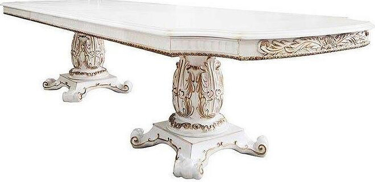 Vendome 120 Inch Rectangular Dining Room Set (Antique Pearl)