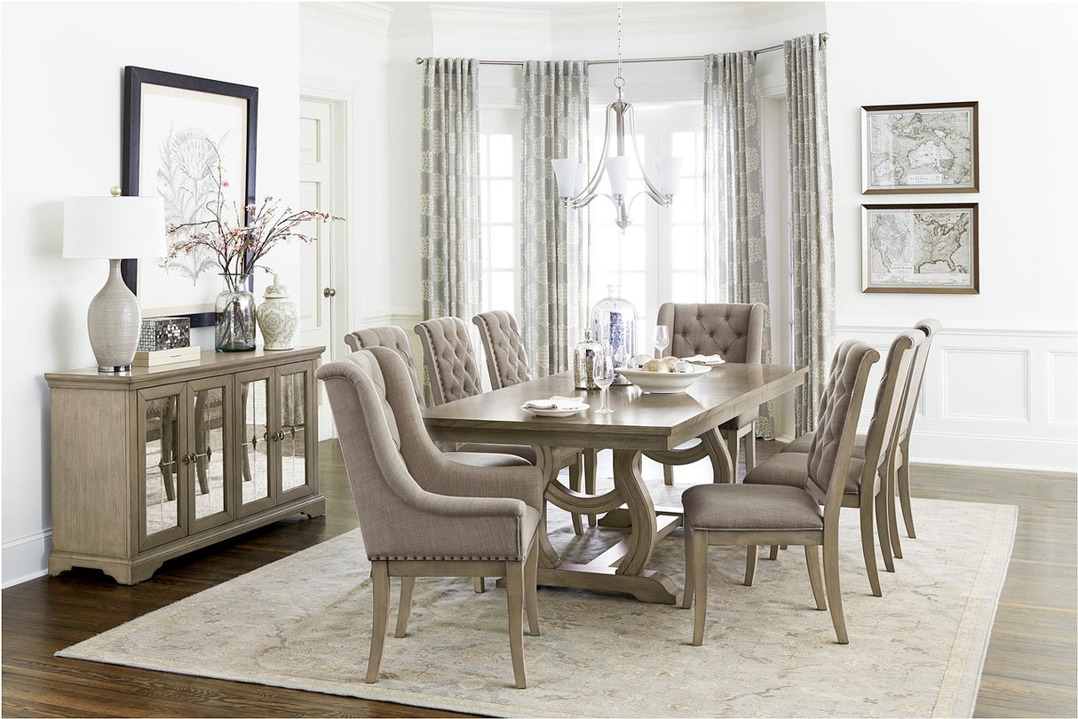 Vermillion Subtle Bisque Extendable Dining Room Set