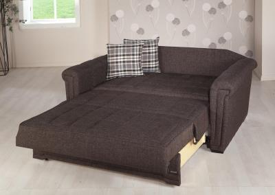 Victoria Love Seat Slpr (Andre Dark Brown) 3 Pieces