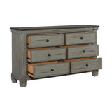 Weaver Coffee And Antique Gray Panel Bedroom Set