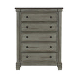 Weaver Coffee And Antique Gray Panel Bedroom Set