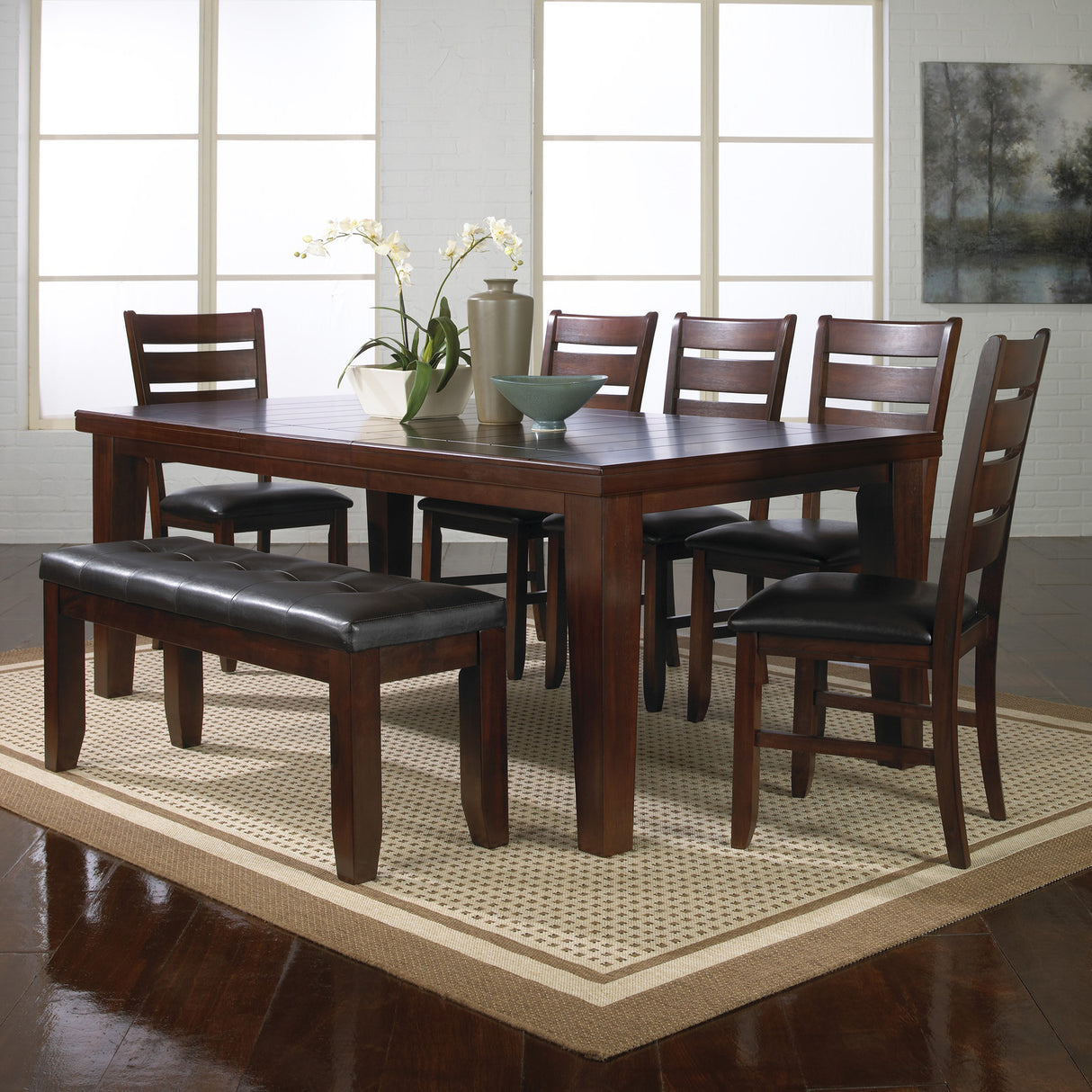 Crown Mark Bardstown 8 Piece Dining Set in Espresso