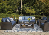 Windglow Blue And Brown Outdoor Living Room Set