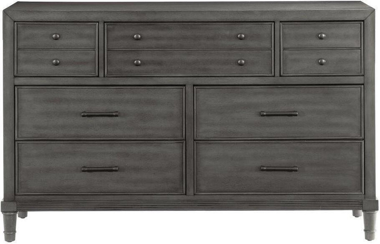 Wittenberry Gray Platform Bedroom Set With Footboard Drawer And LED