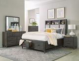 Wittenberry Gray Platform Bedroom Set With Footboard Drawer And LED