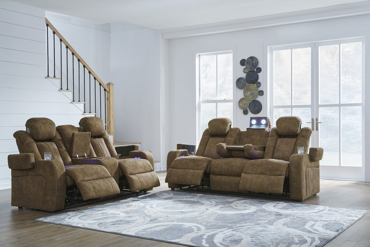 Wolfridge Power Reclining Living Room Set In Brindle