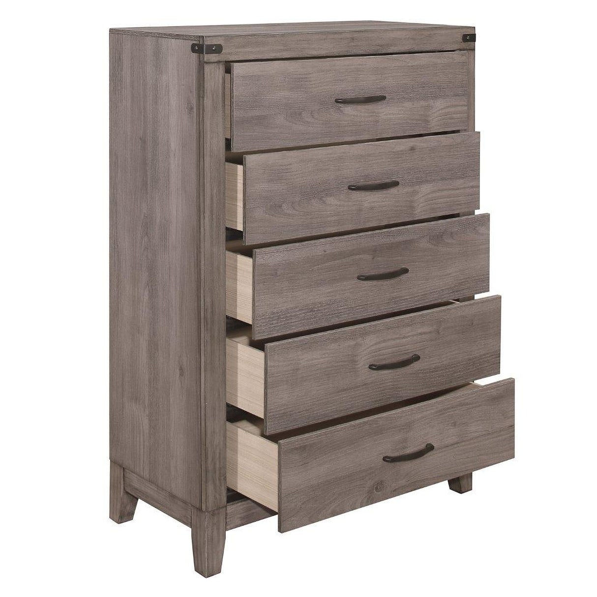 Woodrow Brownish Gray Youth Platform Bookcase Bedroom Set