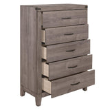 Woodrow Brownish Gray Youth Platform Bookcase Bedroom Set