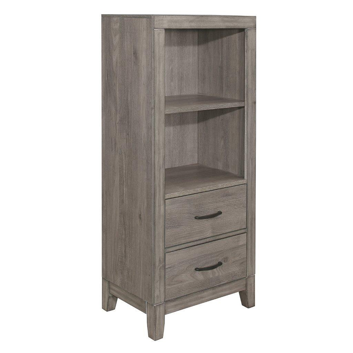 Woodrow Brownish Gray Youth Platform Bookcase Bedroom Set