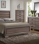 Acme Lyndon Panel Bedroom Set in Weathered Gray Grain