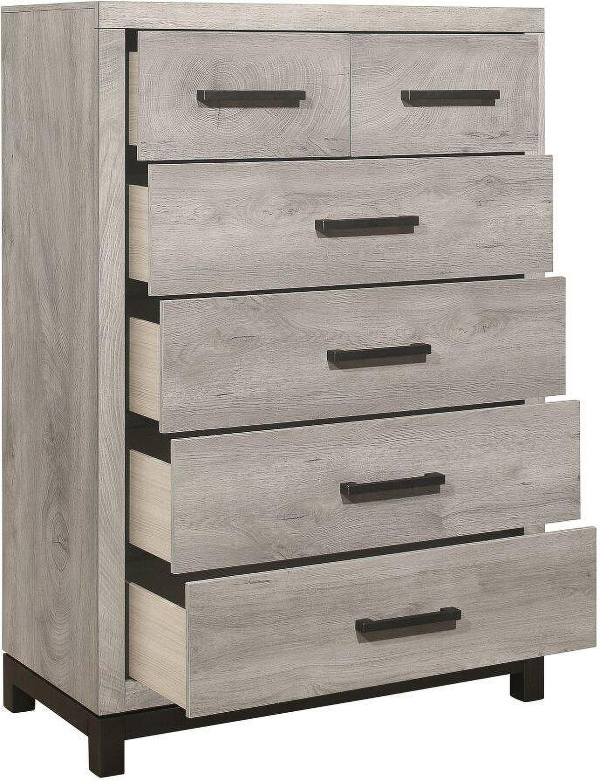 Zephyr Light Gray And Black Panel Bedroom Set