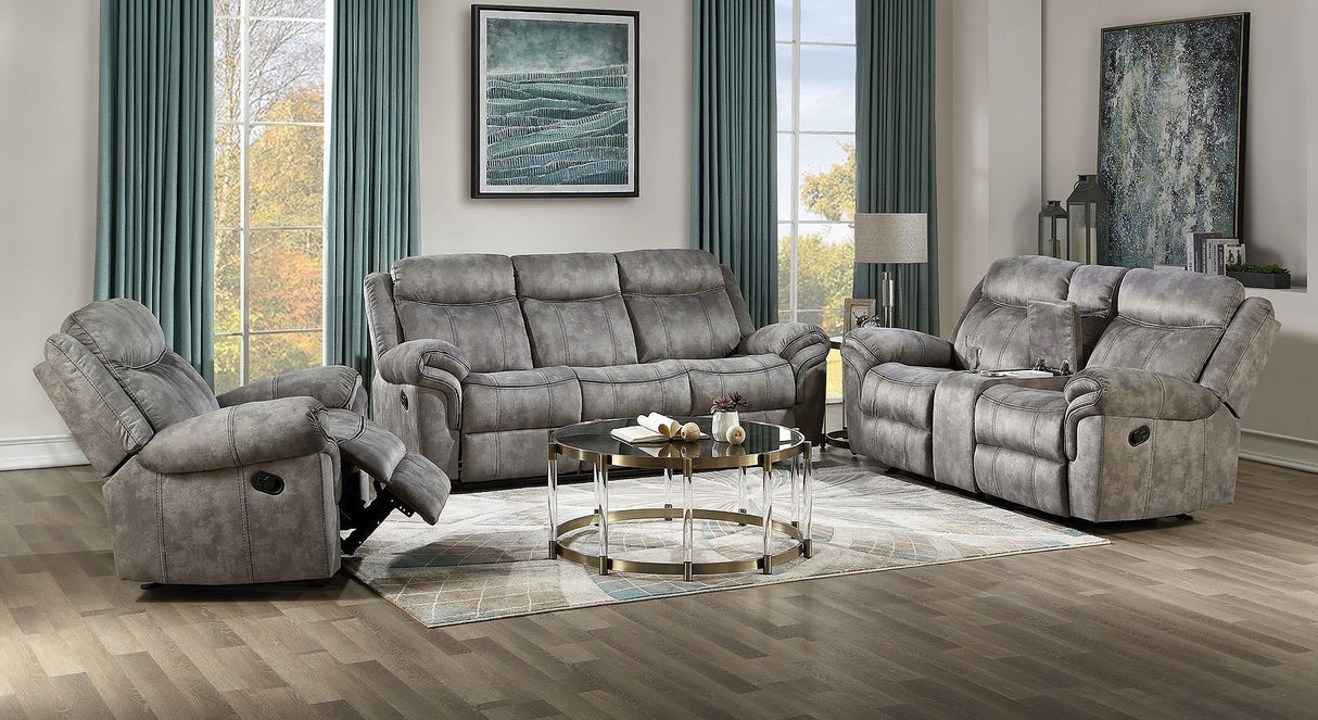 Zubaida Gray Reclining Living Room Set