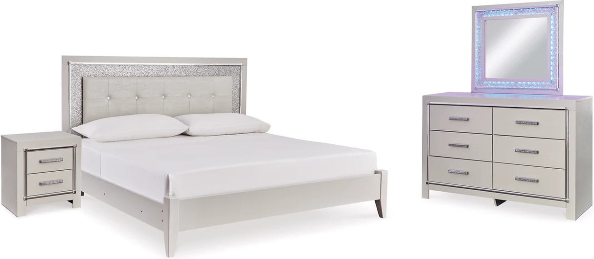 Zyniden Bedroom Set In Silver